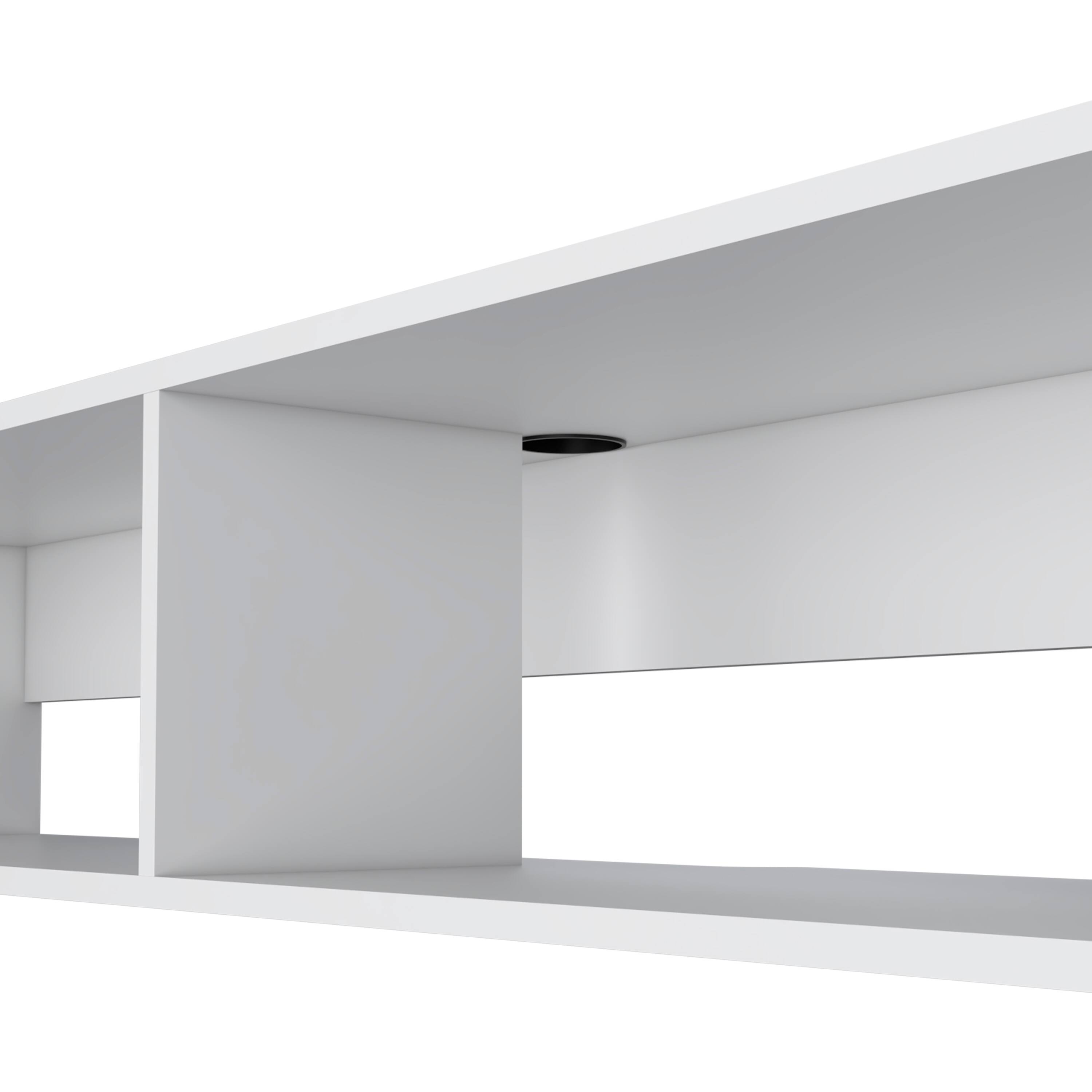 Alt View 3. Spaco - Spaco 55-Inch Floating TV Shelf, 2-Tier Wall-Mounted Media Stand, Space Saving Melamine Design, for Bedroom Living Room - White.