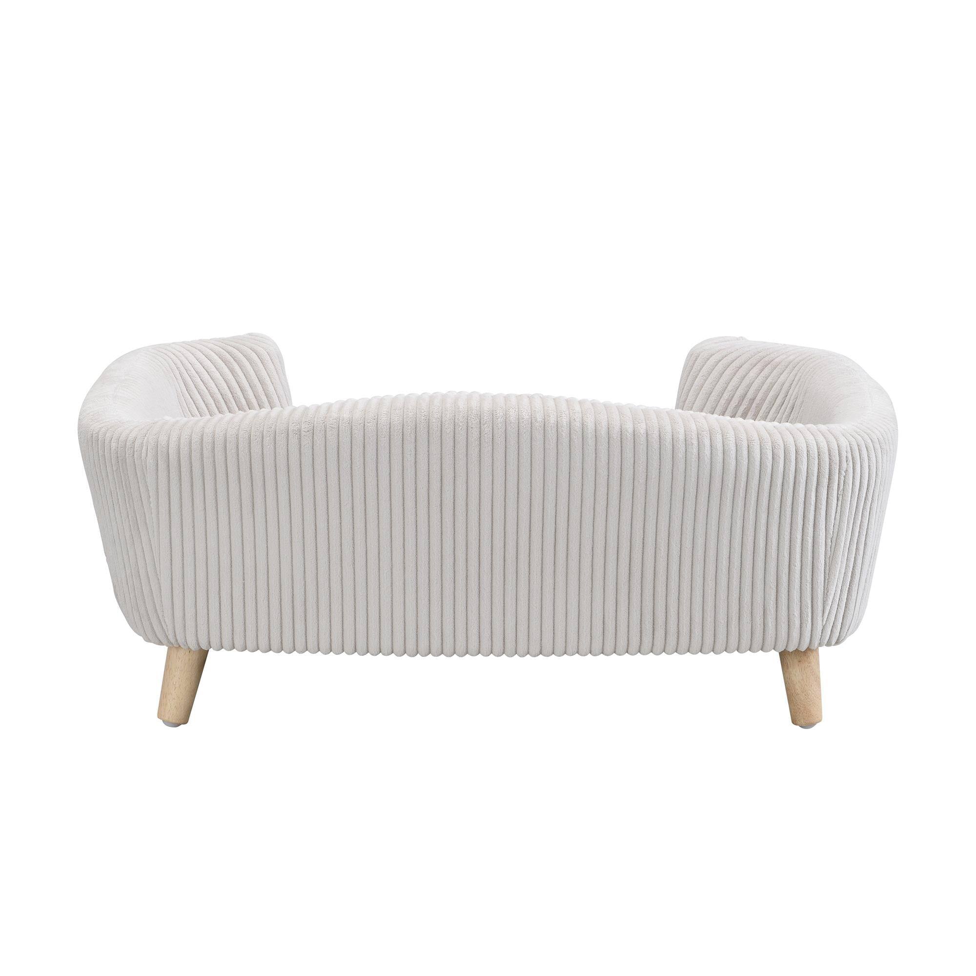 Alt View 2. Pefilos - 30" Dog Couch Furniture, Wide Pet Sofa for Medium Dogs, Pet Couch Lounging Dog Bed with Anti-Slip Bottom - Beige.