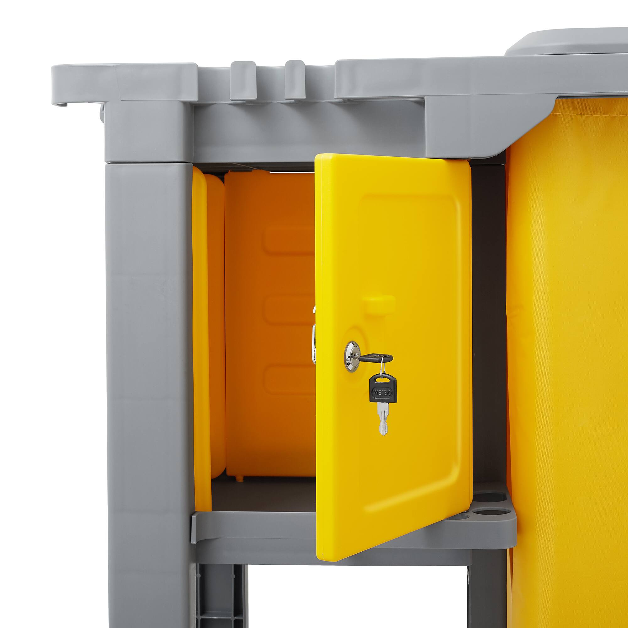 Alt View 4. Dryser - Commercial Janitorial Cleaning Cart with Key-Locking Cabinet - Gray.