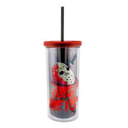 Silver Buffalo - Friday the 13th: The Final Chapter Cold Cup With Lid and Straw | Holds 20 Ounces - Red