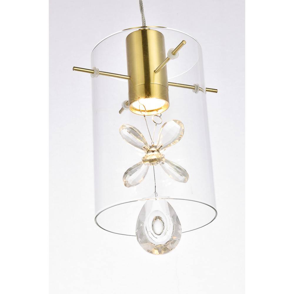 Alt View 5. Elegant Lighting - Hana 1 light Gold Pendant - Gold.