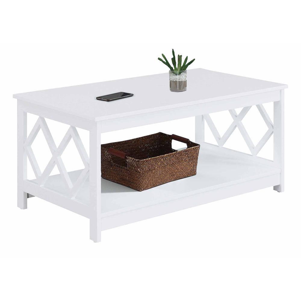 Angle. Convenience Concepts - Diamond Coffee Table - White.
