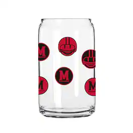 Logo Brands - Maryland Terrapins 16oz. Smiley Can Glass - Multicolor