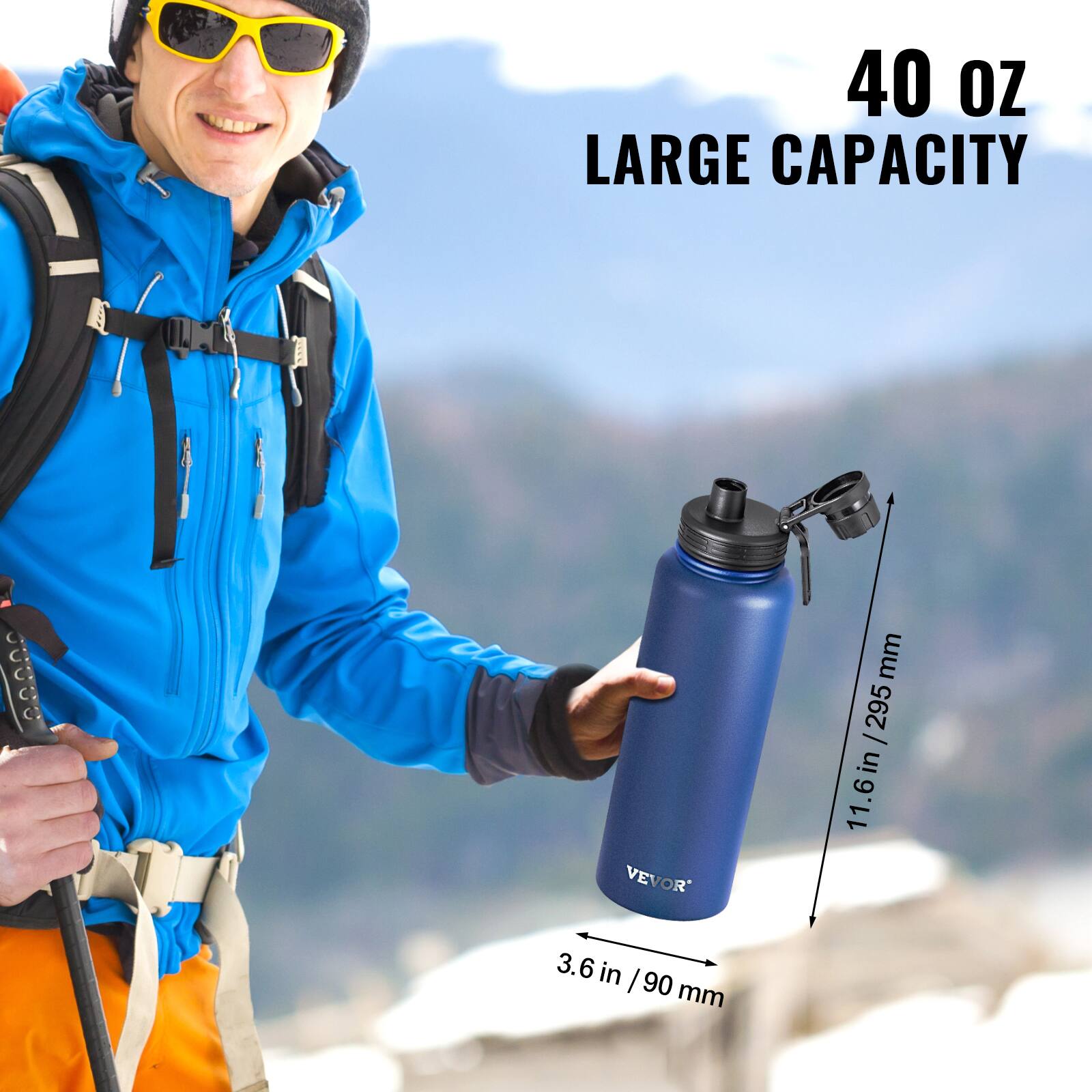 40 oz LARGE CAPACITY

11.6 in / 295 mm

3.6 in / 90 mm