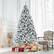 Alt View 13. Costway - 7.5ft Snow Flocked Hinged Christmas Tree Unlit Metal Stand - Green/White.