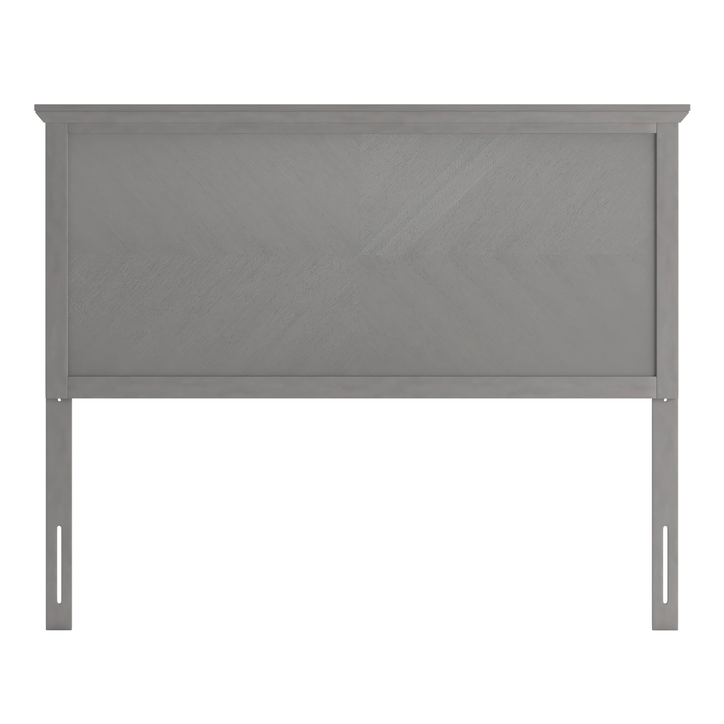 Alt View 9. Emma + Oliver - Frenti Herring Bone Wooden Adjustable Headboard Only - Gray Wash.