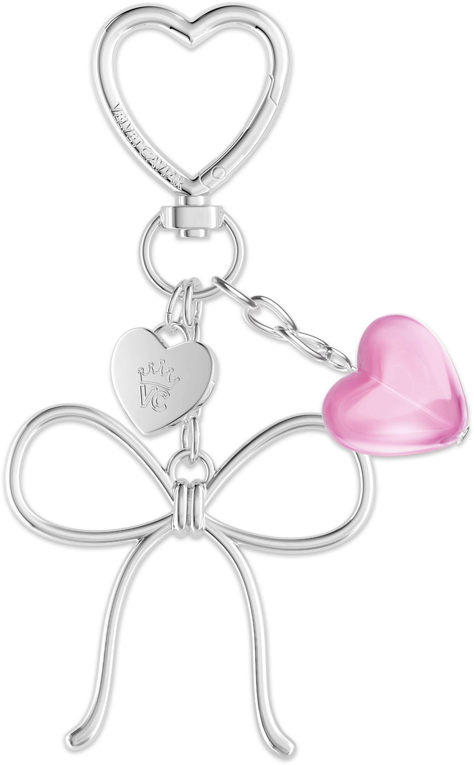 VELVET CAVIAR - Tech & Bag Charm - Silver Bow