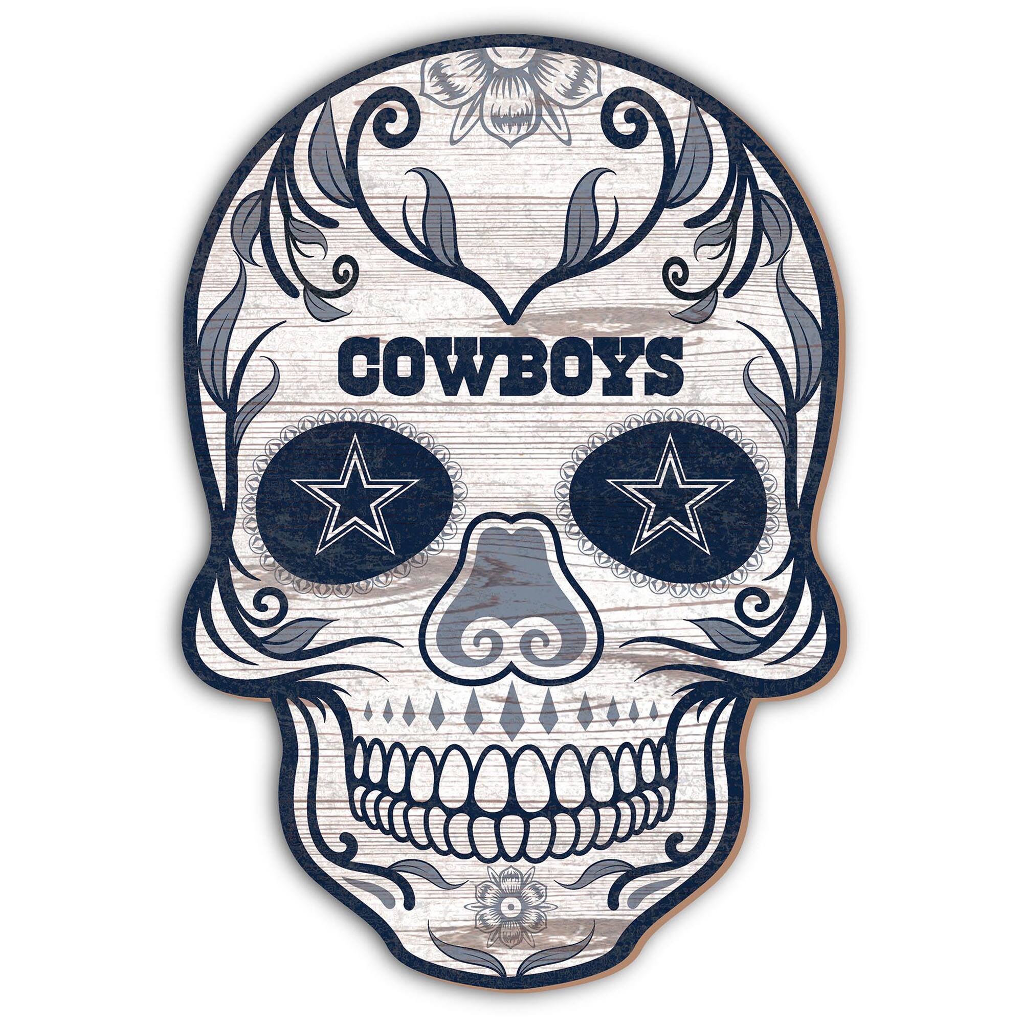 Dallas Cowboys 12'' Sugar Skull Sign