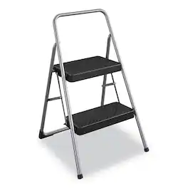 Cosco - 2 Step Folding Steel Step Stool 200 lb Capacity 28.13" Working Height - Cool Gray