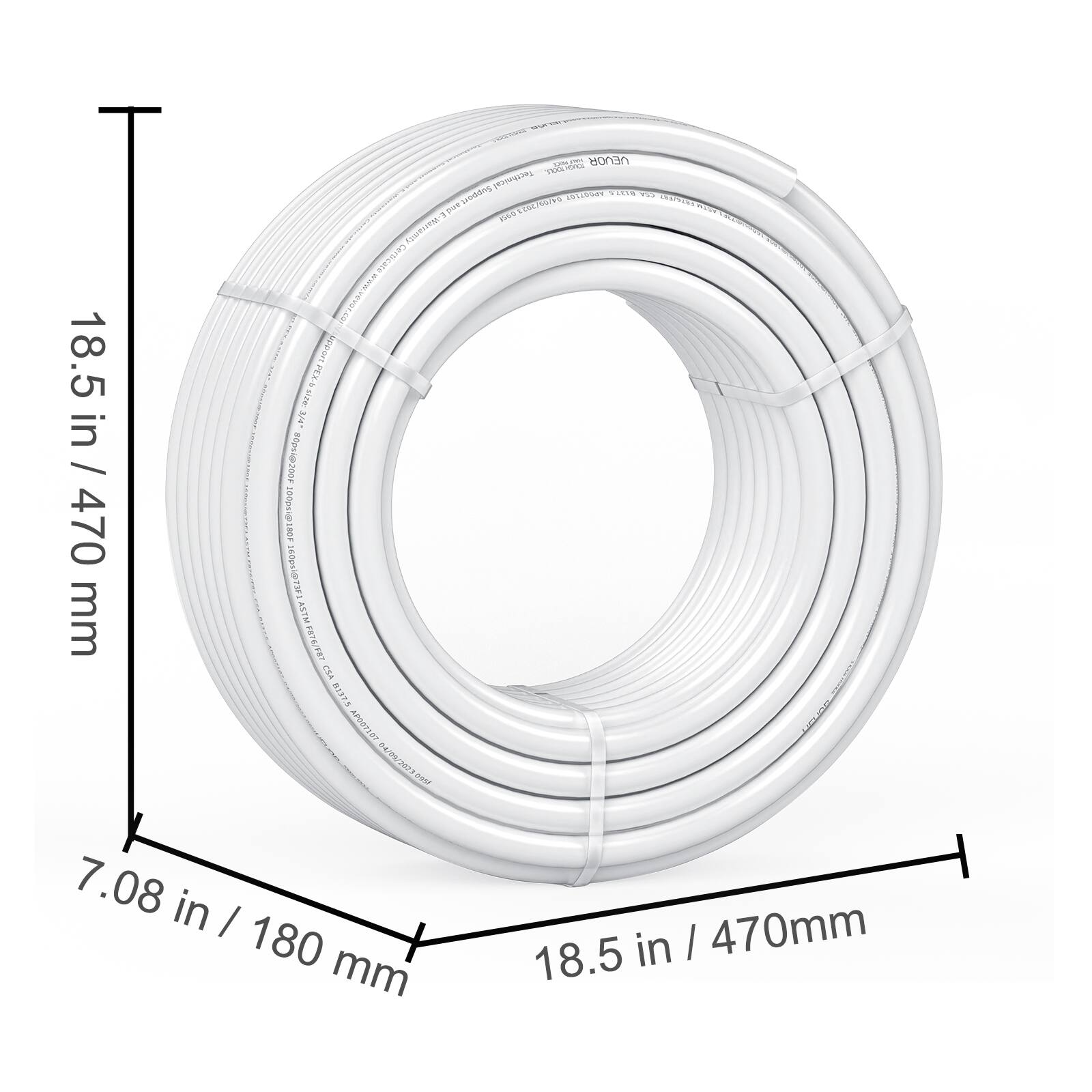 18.5 in / 470 mm  
7.08 in / 180 mm  
18.5 in / 470 mm