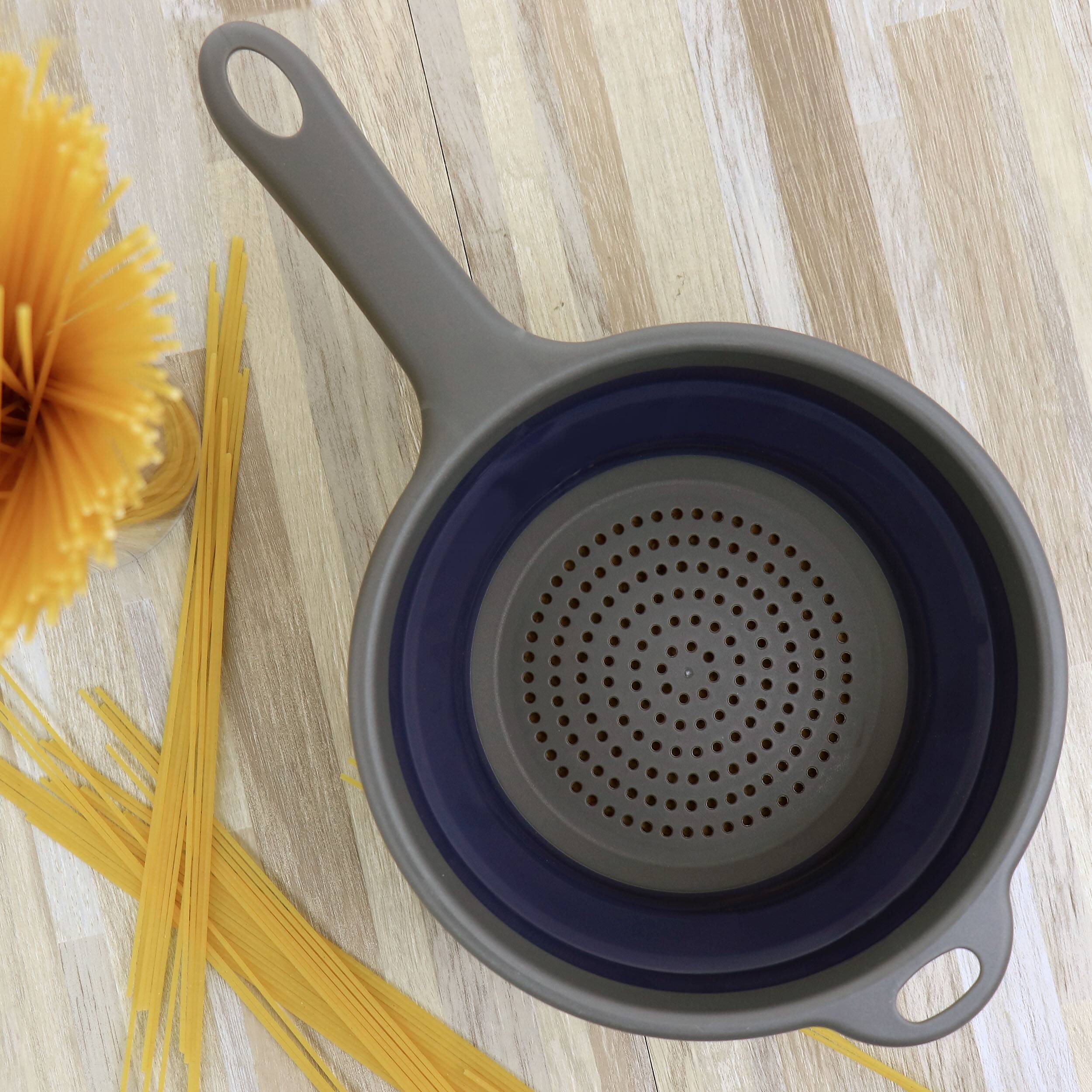 Alt View 6. Oster - Oster Bluemarine Collapsible Polypropylene Colander with Handle in Navy - Blue.