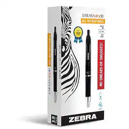 Zebra - Sarasa Dry X1 Retractable Gel Pen, Medium Point, 0.7mm, Ink, Dozen - Black