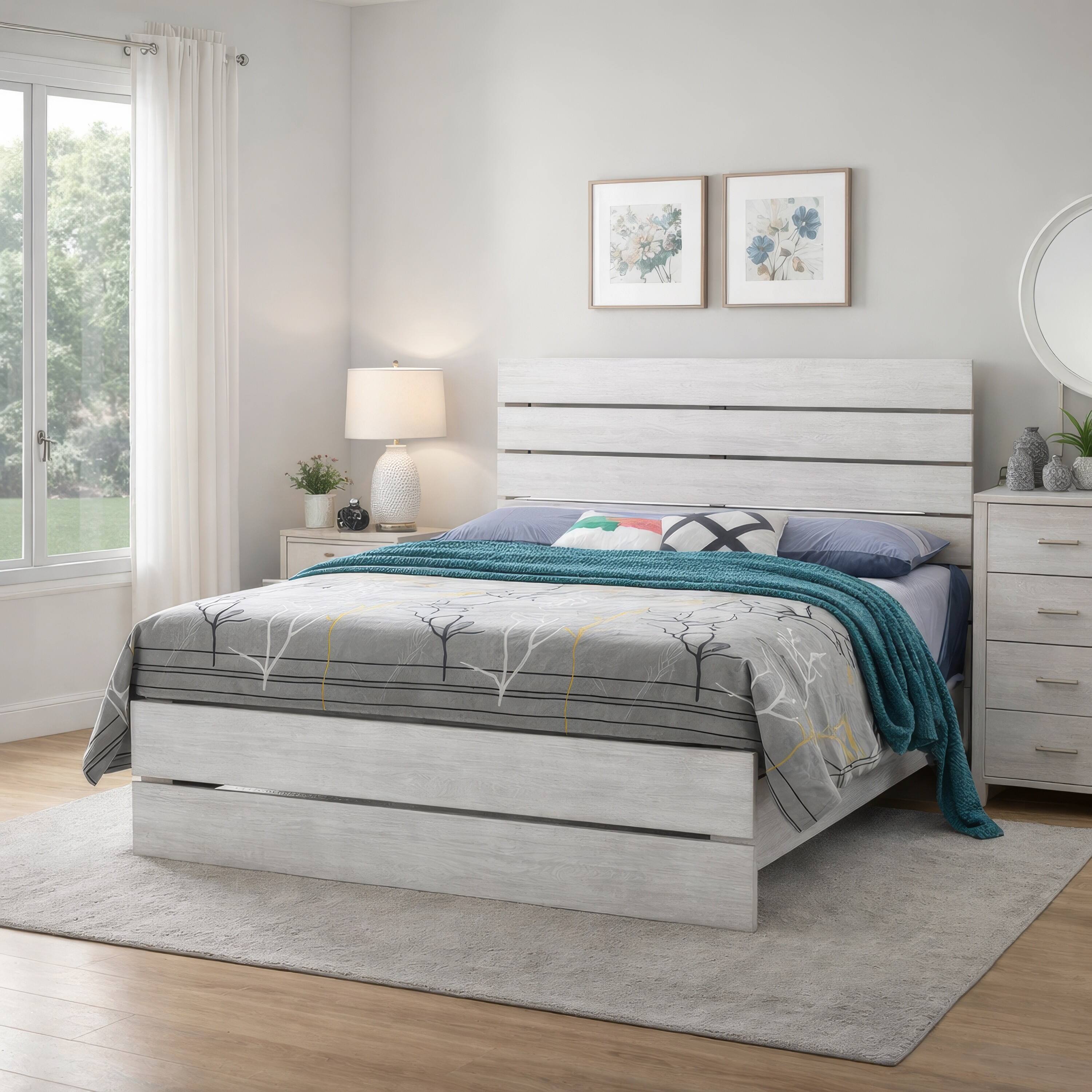 Alt View 6. Manhattan Lane - Queen Bed with Panel Headboard and Footboard - White.