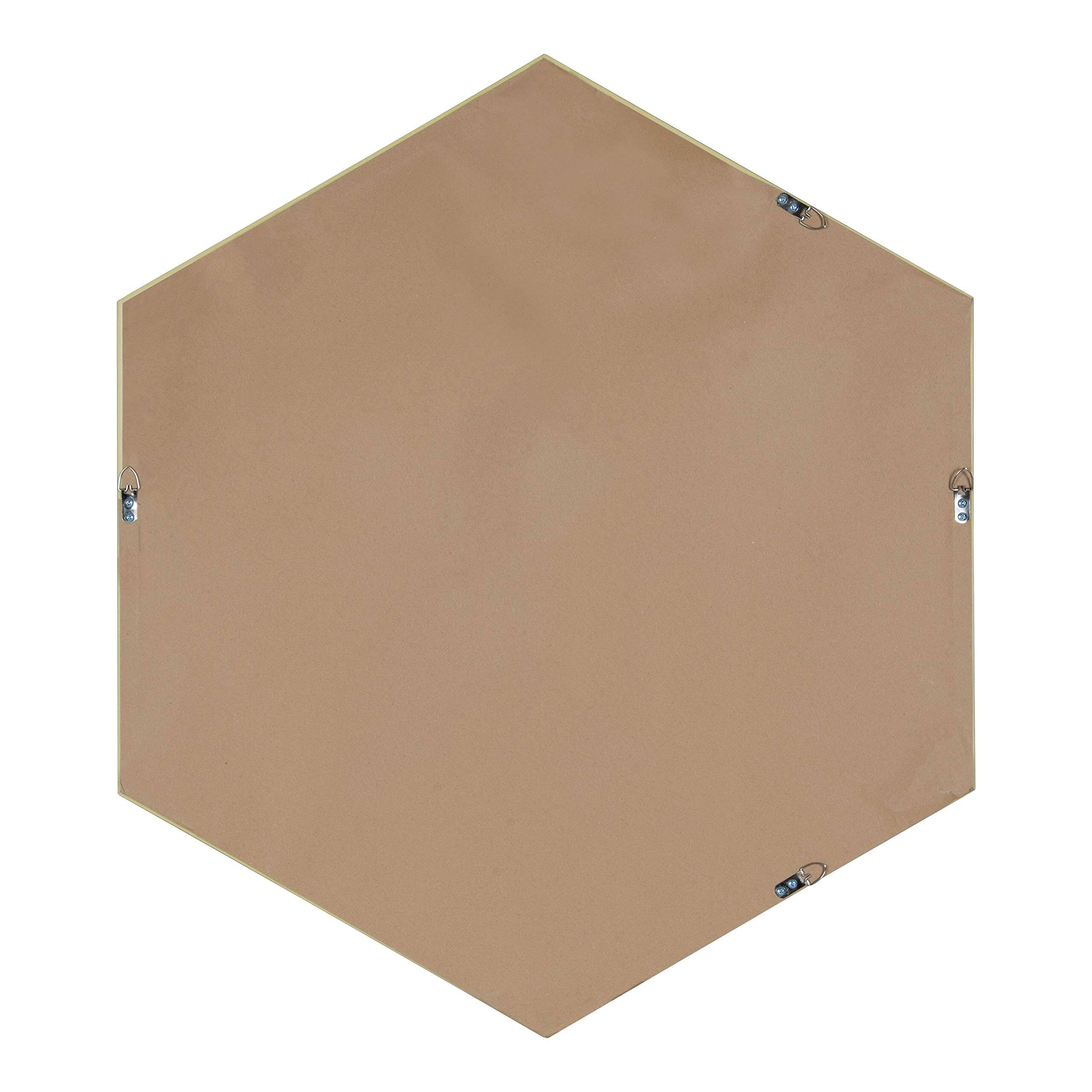 Alt View 2. Dazzling Pops - Rhodes 6 sided Hexagon Wall Mirror 30 75 Walnut Brown - Natural 31"L x 22"W.