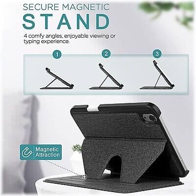 SECURE MAGNETIC STAND

4 comfy angles, enjoyable viewing or typing experience.

1. Magnetic Attraction