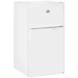 Akoasm - 3.2 Cu.Ft Double Door Mini Fridge Compact Refrigerator with Freezer, Adjustable Shelf, Adjustable Thermostat - White