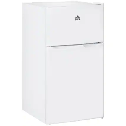 Front. Lycvki - 3.2CuFt Double Door Mini Fridge with Freezer White - White.