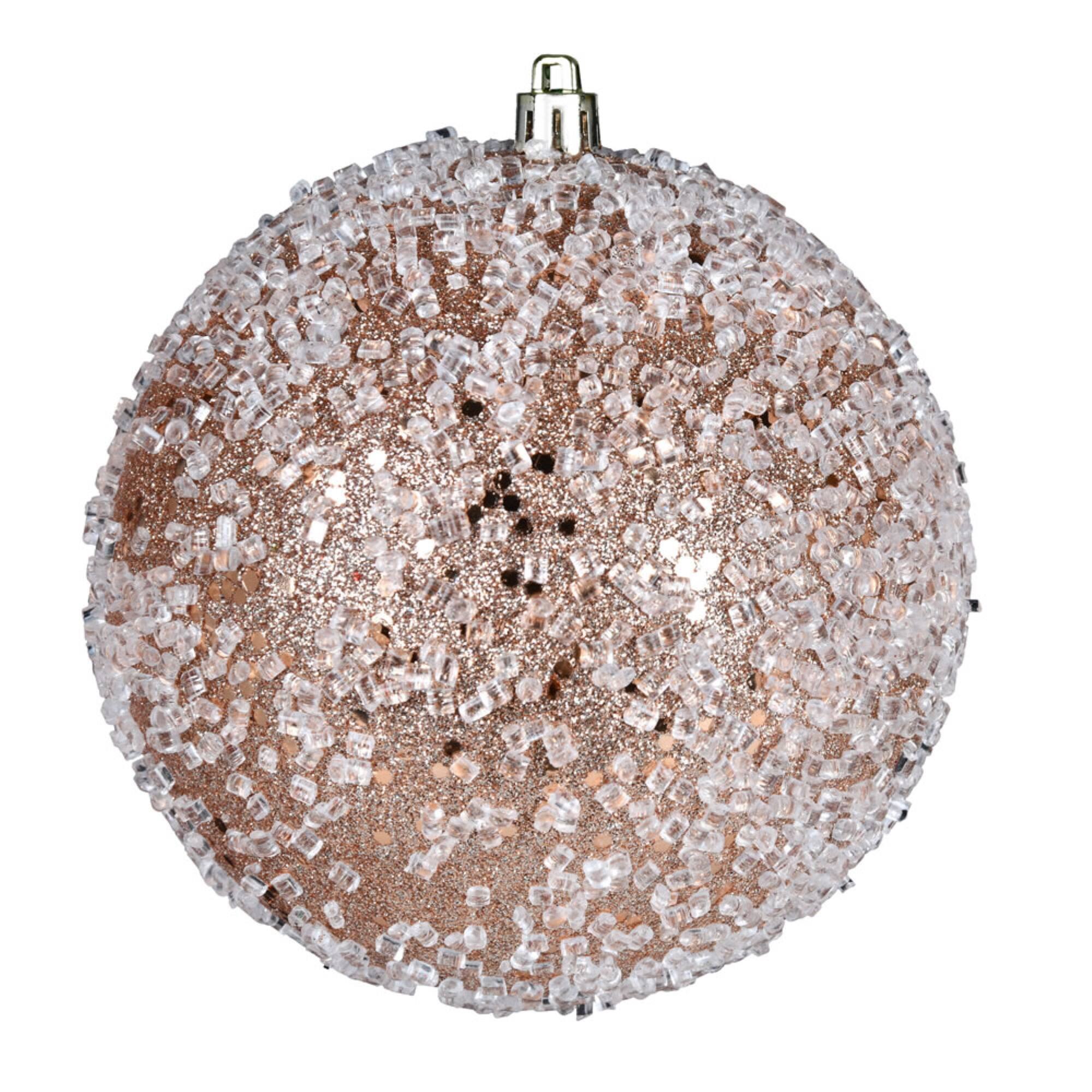 Front. Vickerman - 6" Cafe Latte Glitter Hail Ball 4 Bag - Cafe Latte.