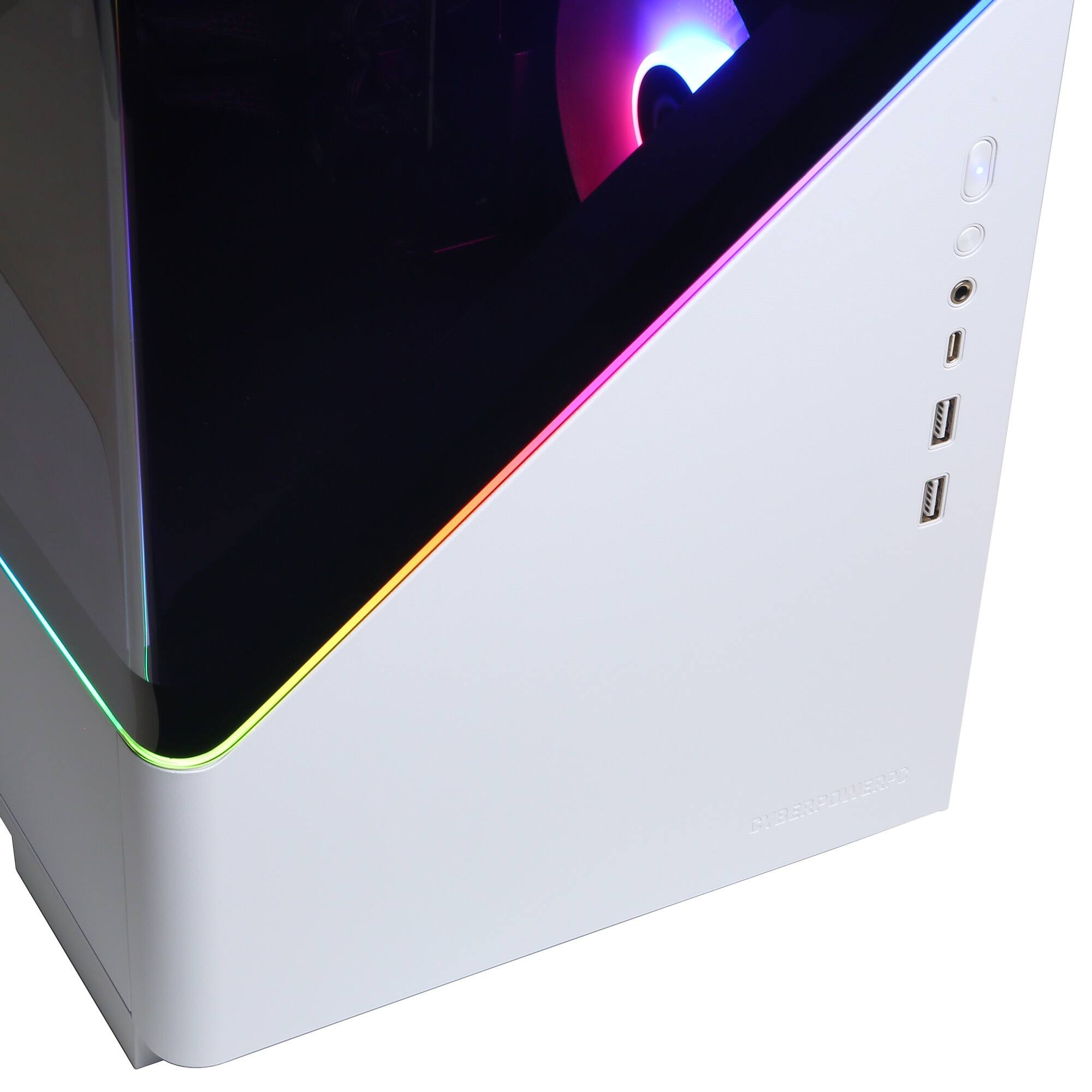 Alt View 3. CyberPowerPC - Gaming Desktop - Intel Core Ultra 5 225F - NVIDIA GeForce RTX 5060 8GB - 16GB DDR5 - 2TB PCIe 4.0 SSD.