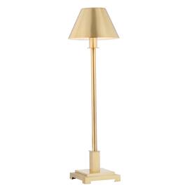 Jonathan Y - Roxy 26" Metal Shade LED Table Lamp, Brushed Brass - Brushed Brass Gold