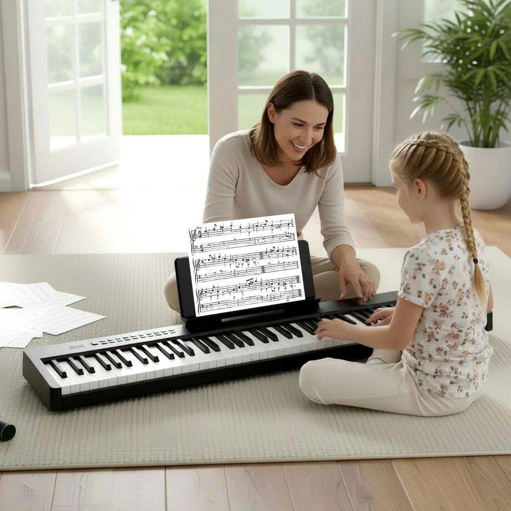 Alt View 4. Resenkos - 88-Key Velocity-Sensitive Keyboard with Premium Audio Sound Source - Black.