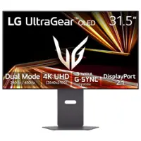 LG - UltraGear 32" OLED Dual Mode (4K UHD 240Hz, FHD 480Hz) 0.03ms G-SYNC Compatible, AMD FreeSync Premium Pro Gaming Monitor - Black - Front_Zoom