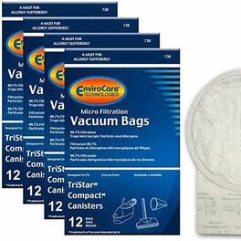 EnviroCare - Micro Filtration Vacuum Bags 48 Pack Fits TriStar Compact Miracle Mate Airstorm Patriot MG1 MG2 EXL