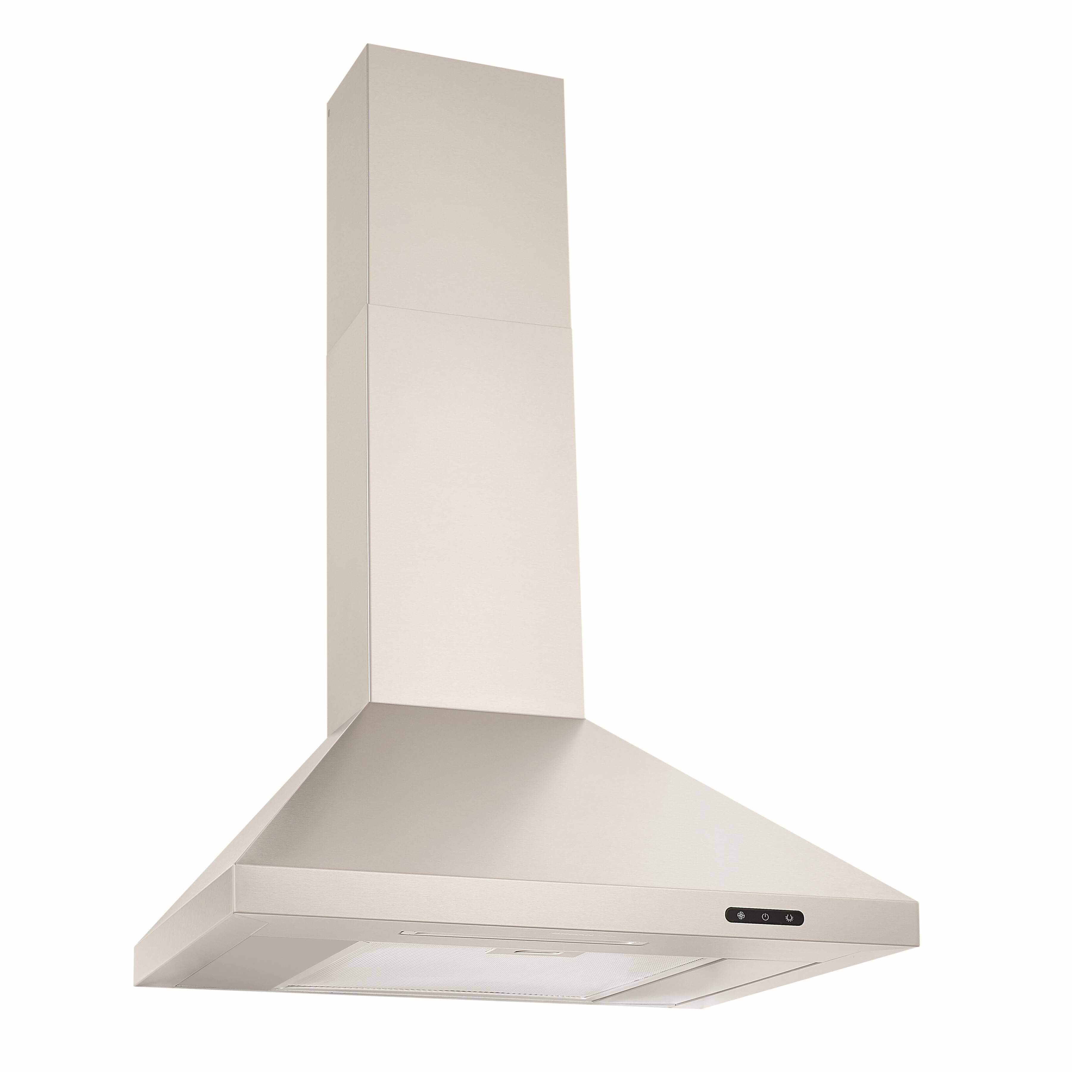 Alt View 1. Broan - Broan® Elite EW48 Series 30-Inch Pyramidal Chimney Range Hood, 460 Max Blower CFM - Stainless Steel.