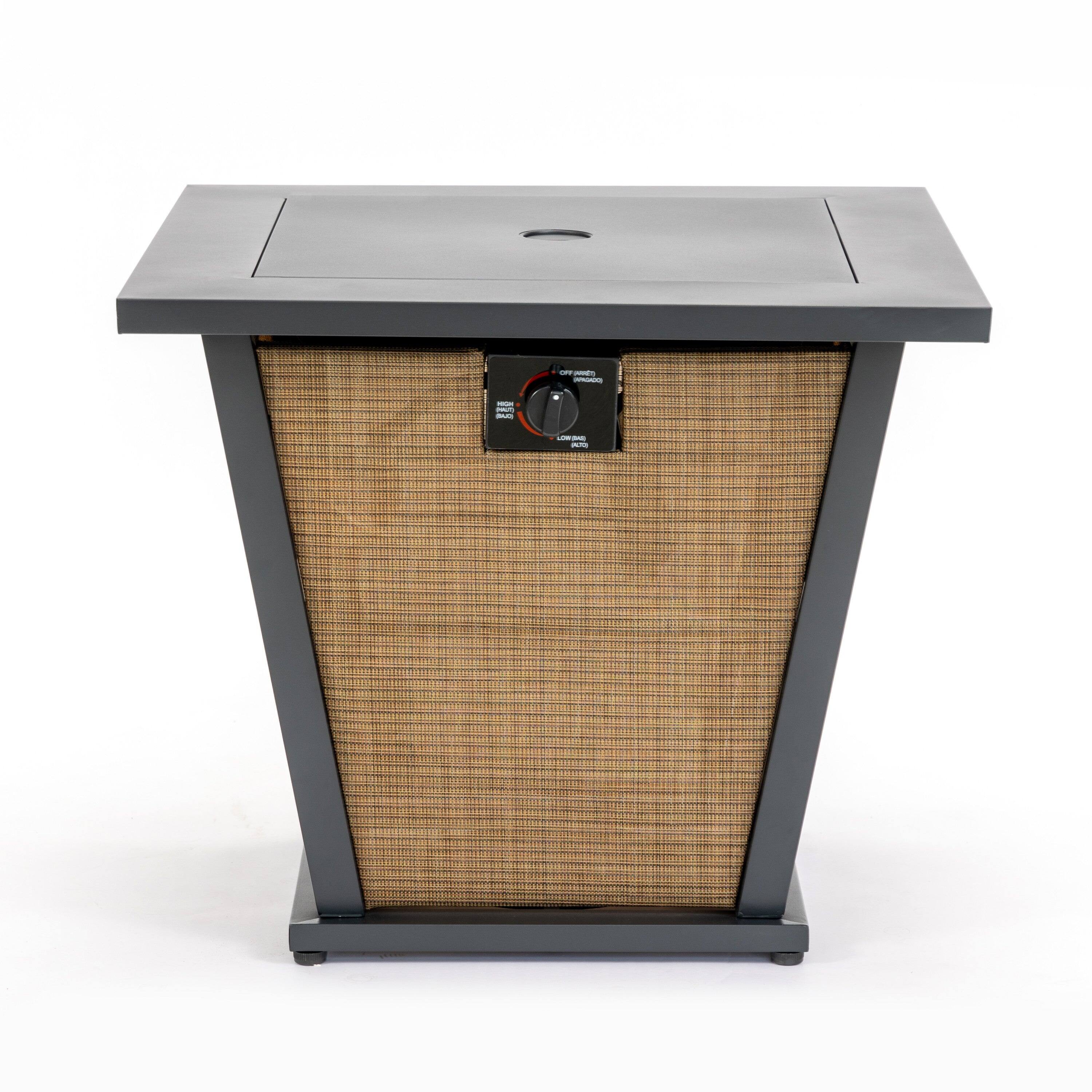 "Boyel Living - 28"" Propane Gas Fire Pit Table, 50000 BTU Square Steel Fire Pit for Outside Patio Deck Garden Courtyard - Brown - Black&Brown" price history on PriceWatchPro