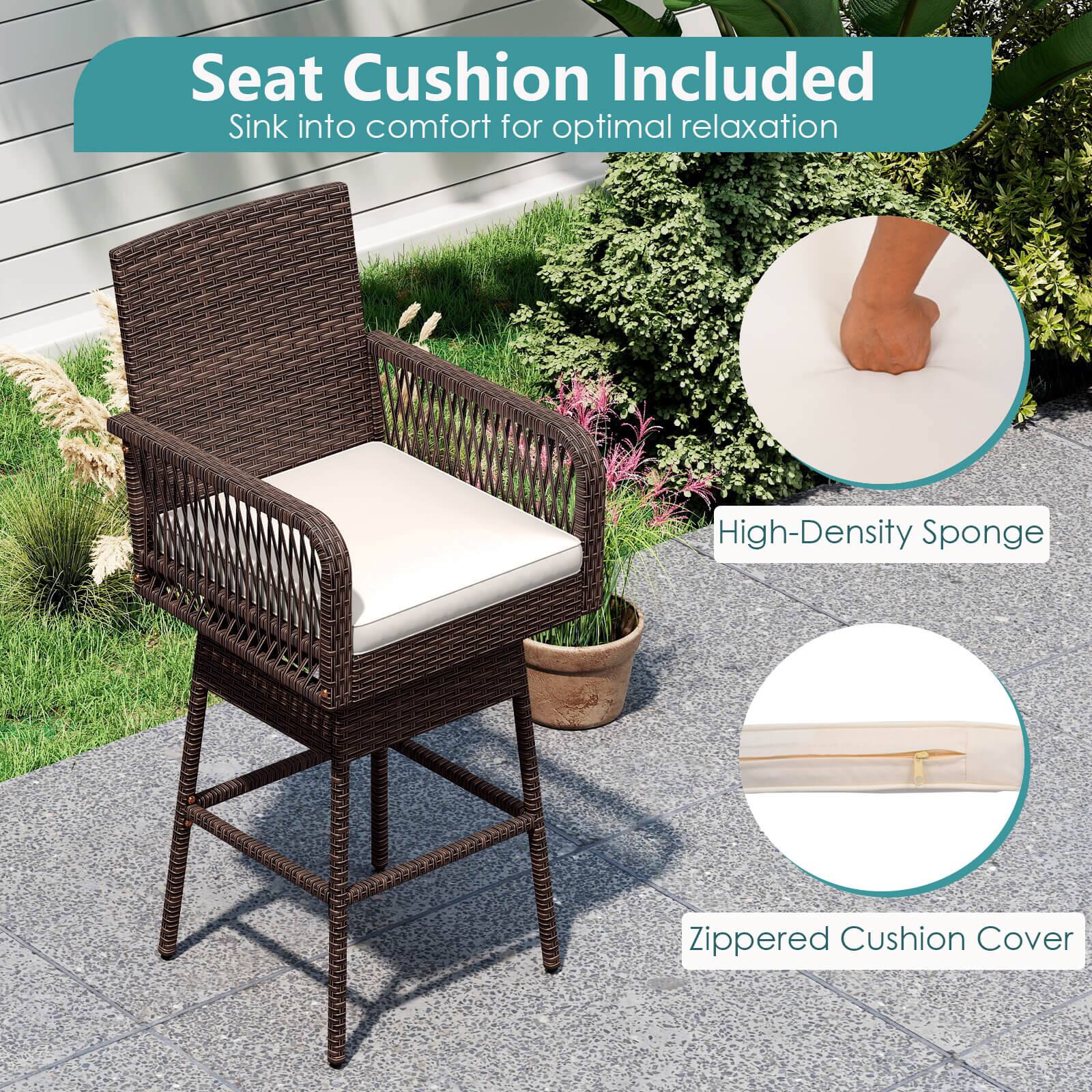 Seat Cushion Included  
Sink into comfort for optimal relaxation  

High-Density Sponge  
Zippered Cushion Cover