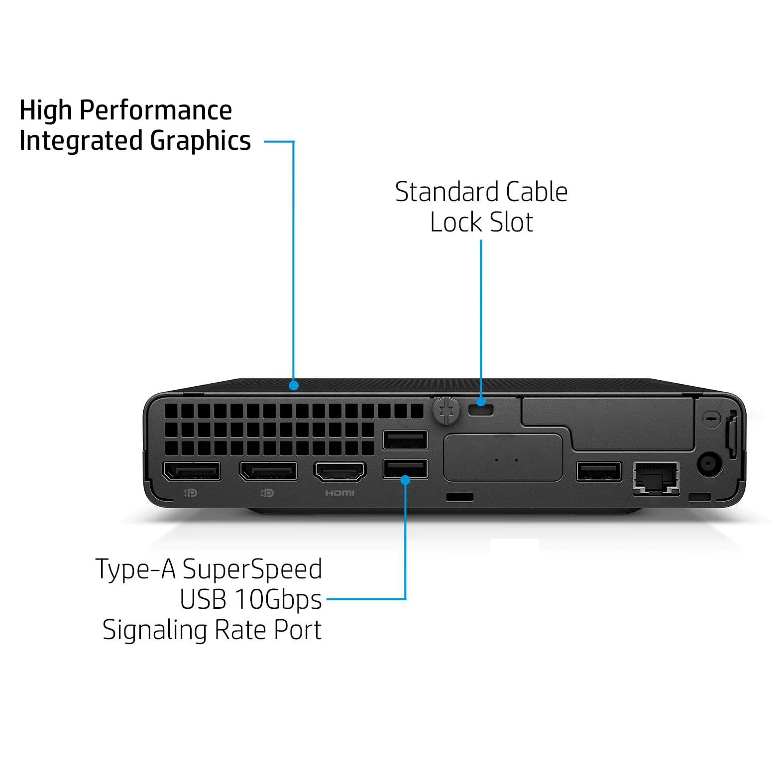High Performance Integrated Graphics  
Standard Cable Lock Slot  
Type-A SuperSpeed USB 10Gbps Signaling Rate Port