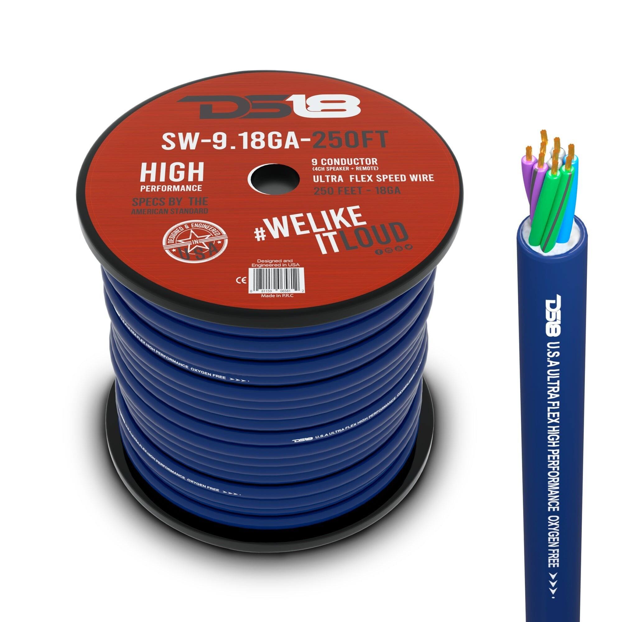 D318 SW-9.18GA-250FT 9 CONDUCTOR (4CH SPEAKER REMOTE) HIGH ULTRA FLEX SPEED WIRE PERFORMANCE 250 FEET - 18GA SPECS BY THE AMERICAN STANDARD DESIGNED ENGINEERED #WELIKE ITLOUD Designed and Engineered in U.S.A CE $11/19 DUSER : Made in P.R.C PERFORMANCE OXYGEN FREE USA CALTRA ERSOL OXYGEN FREE

D518 U.S.A ULTRA FLEX HIGH PERFORMANCE OXYGEN FREE
