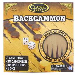 The Canadian Group - Classic Games Wood Backgammon Set | Board & 30 Game Pieces - Brown