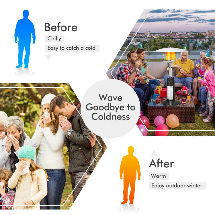 Before  
Chilly  
Easy to catch a cold  

Wave Goodbye to Coldness  

After  
Warm  
Enjoy outdoor winter