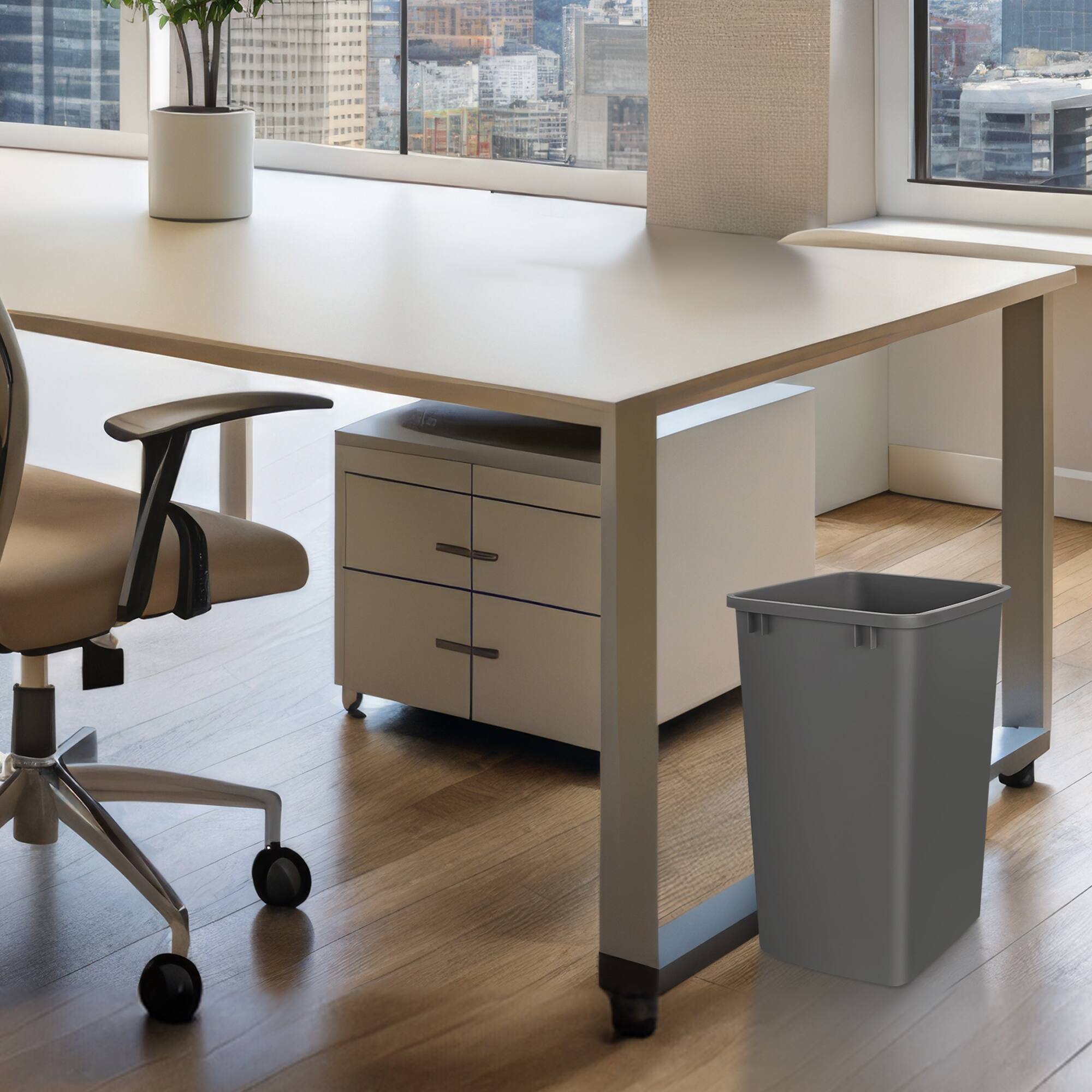 Alt View 10. Rev-A-Shelf - Rev-A-Shelf Polymer Replacement 35 qt. Trash Bin, Gray, 2 Pack, RV-35-13-2 - Orion Gray.