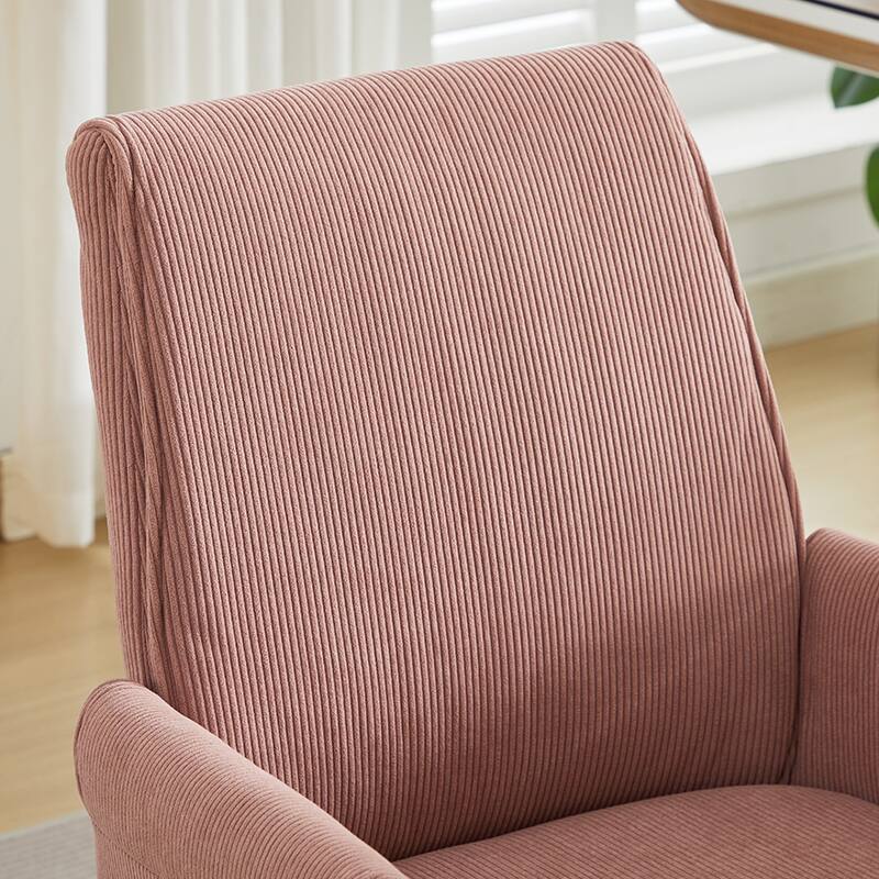 Alt View 2. Forest'nSky - Light Pink Mid-Back Liftable Office Chair, Ergonomic Striped Fabric Desk Chair for Work & Study - Light Pink.