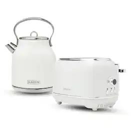 Haden - Heritage 1.7 L Stainless Steel Electric Kettle with 2 Slice Toaster - White