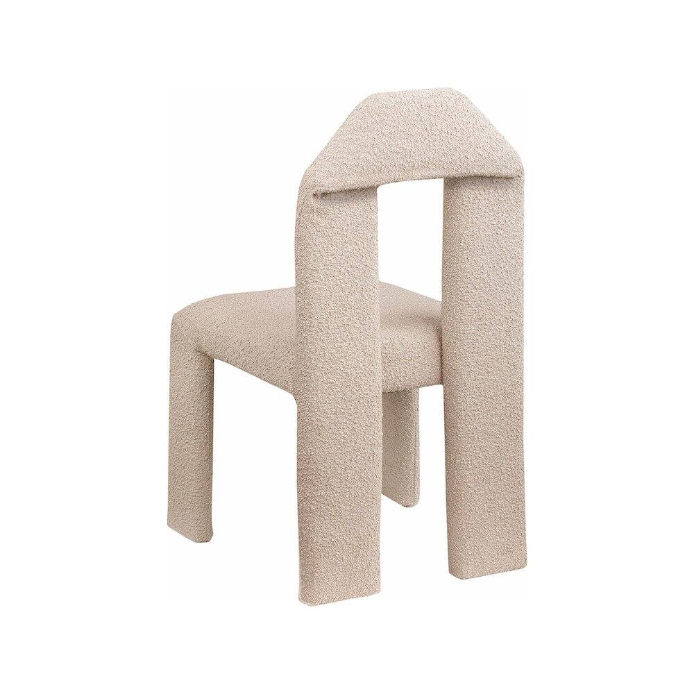 Alt View 4. Meridian Furniture - Bennett Beige Boucle Fabric Dining Chair, Set of 2 - Beige.