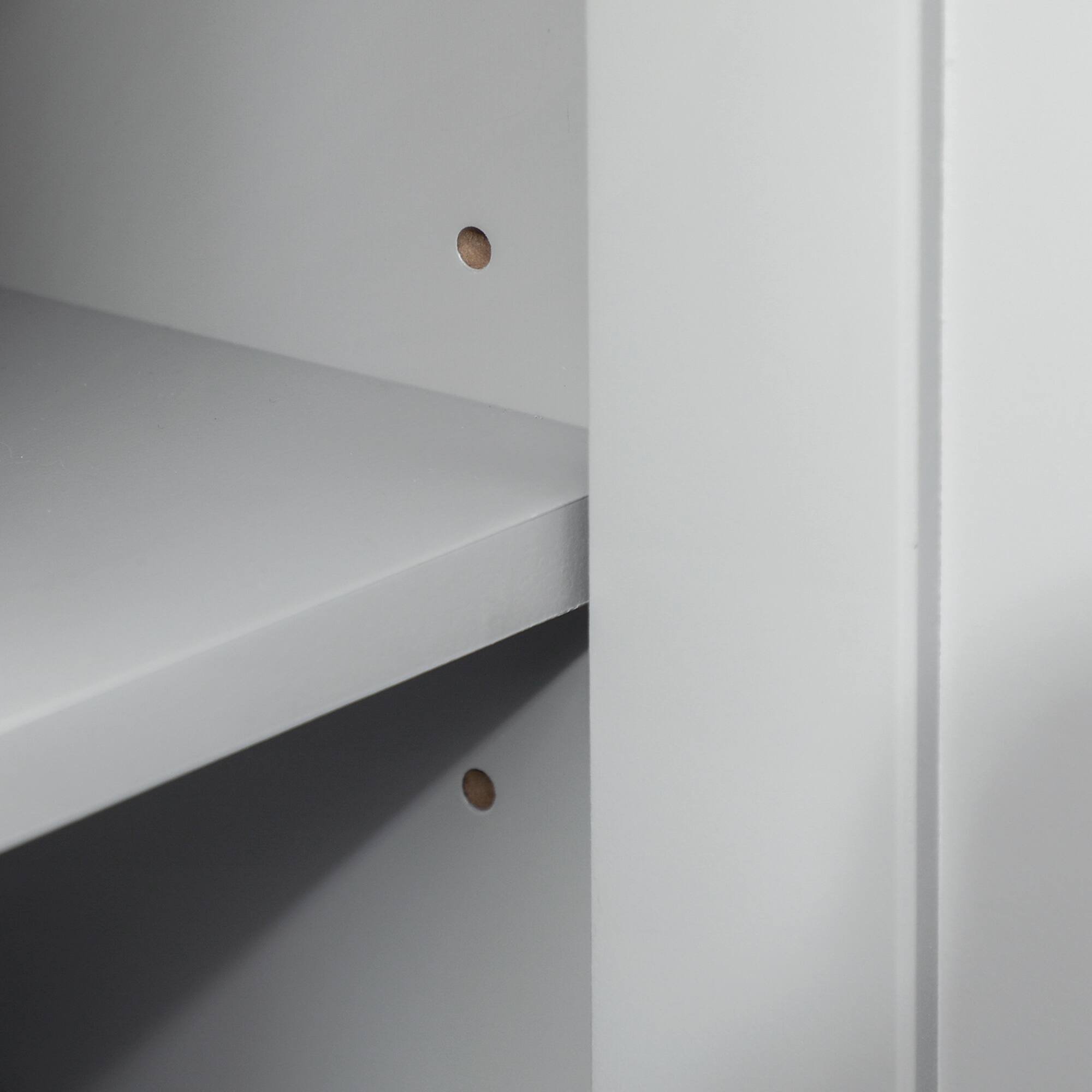 Alt View 4. Homcom - Pedestal Sink Storage Cabinet, Under Sink Cabinet, Bathroom Vanity Cabinet with Adjustable Shelf and Open Bottom Shelf - Grey.