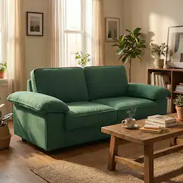 Anysun - 78.7" Velvet 2-Seat Storage Loveseat - Space-Saving Compact Couch for Small Apartments. - Green