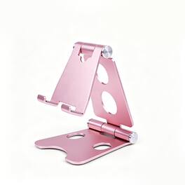 UUCOVER - Universal Adjustable Cell Phone Stand and Tablet Desk Mount Holder Aluminum Stand Anti-slip Foldable Bracket Kickstand - Rosegold