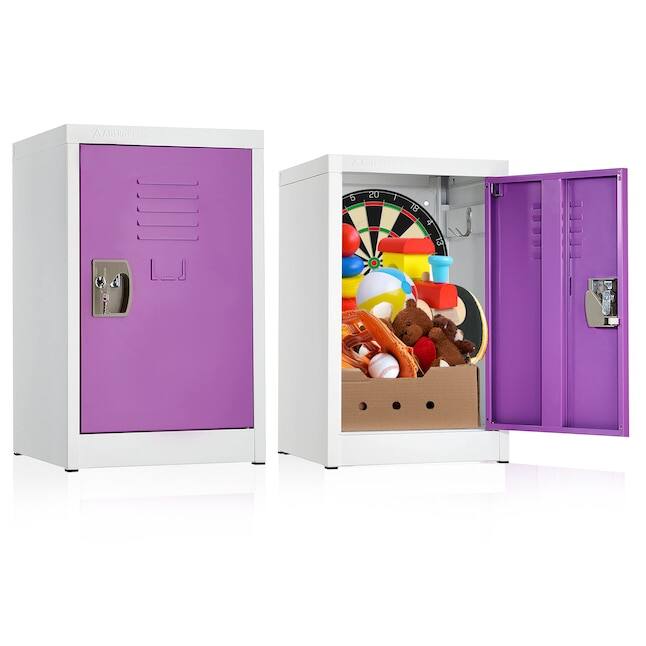 Front. AdirOffice - Storage Locker 629-Series 24" H 1-Tier Steel Locker with Key Lock - Purple.