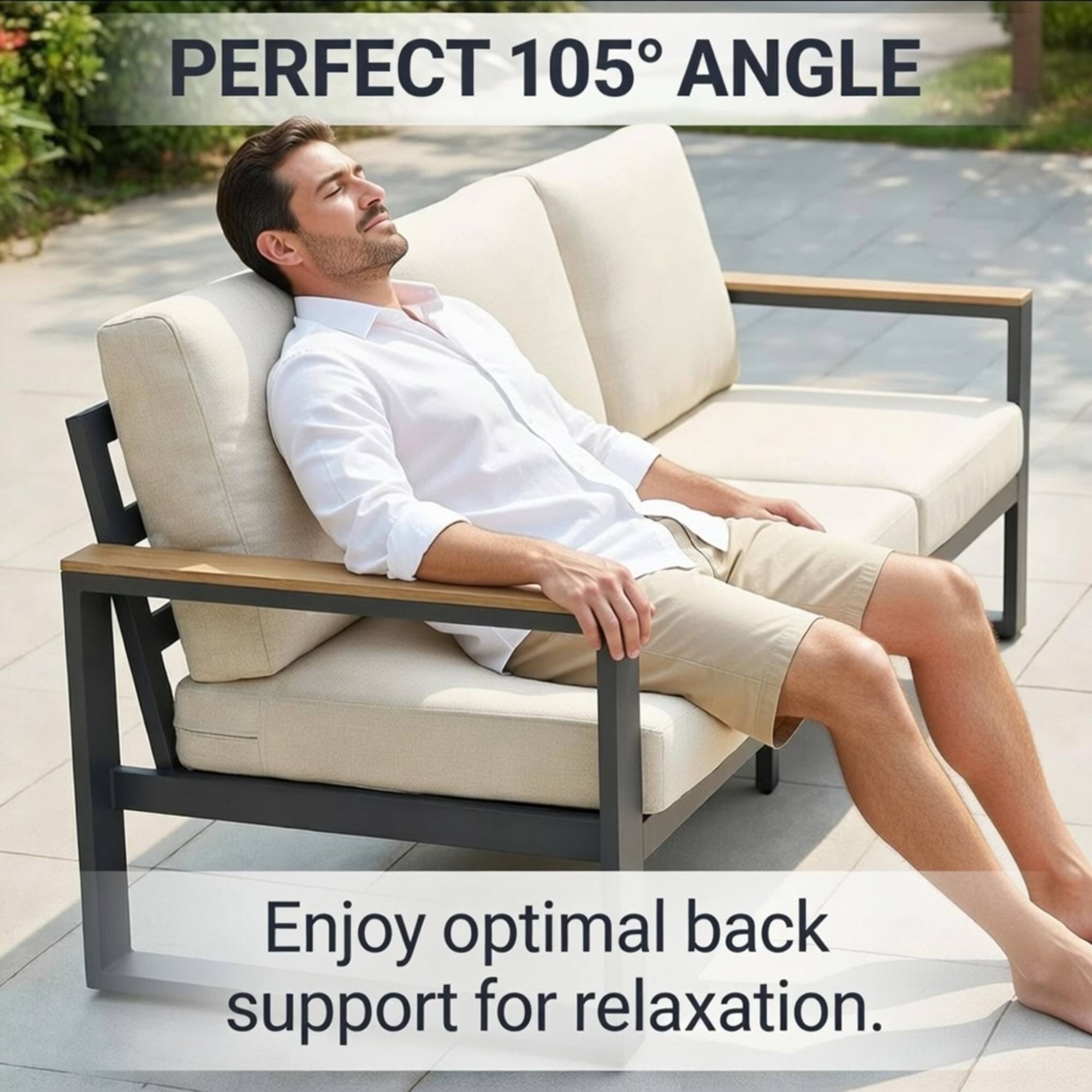 PERFECT 105° ANGLE

Enjoy optimal back support for relaxation.