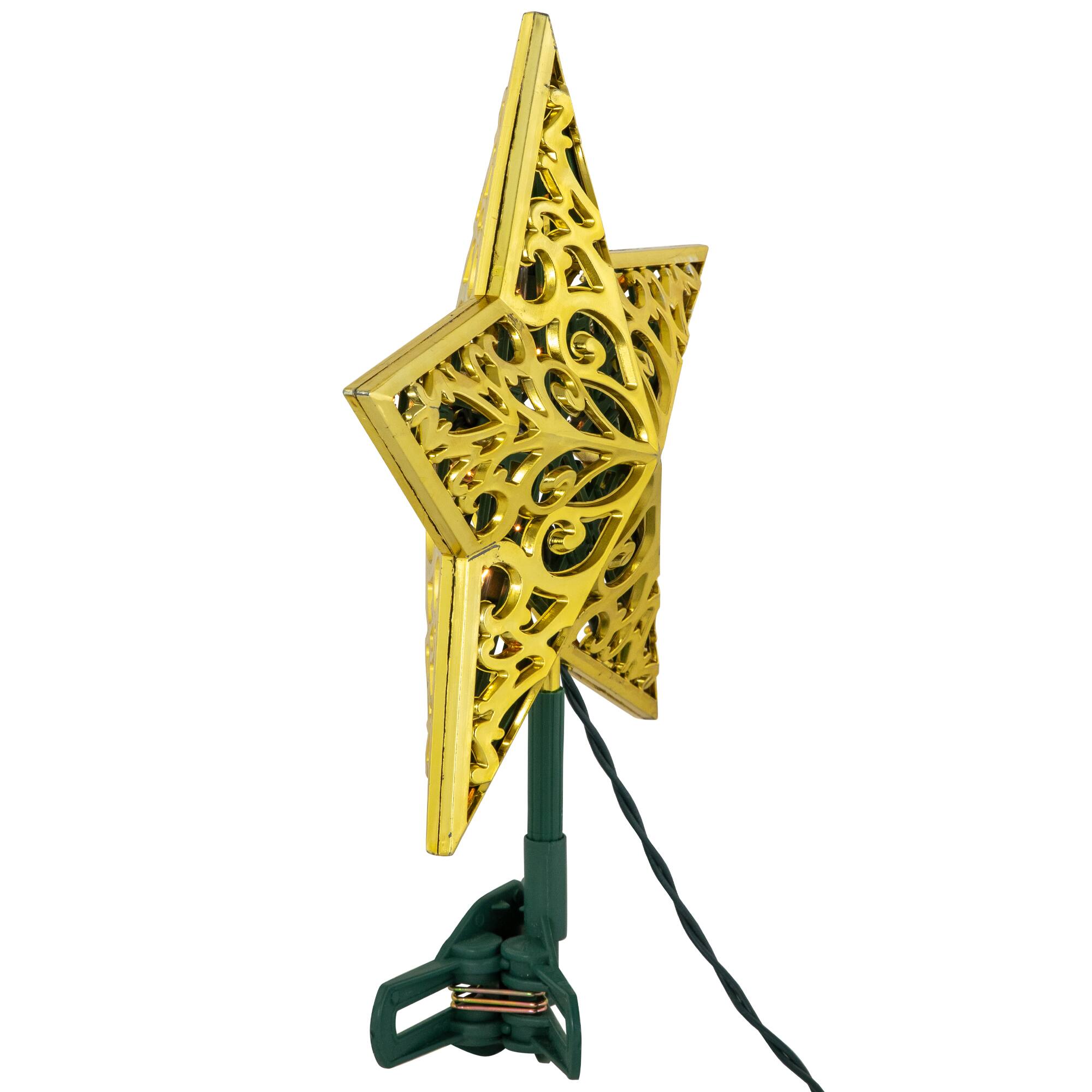 Alt View 3. Northlight - LED Lighted Star Christmas Tree Topper - 9.5" - Gold - Gold.