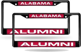 Rico Industries - Alabama Crimson Tide Alumni Black Metal (Set of 2) Laser Cut License Plate Frames - Multi