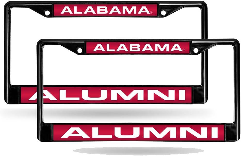 Alabama Crimson Tide Alumni Black Metal (Set of 2) Laser Cut License Plate Frames