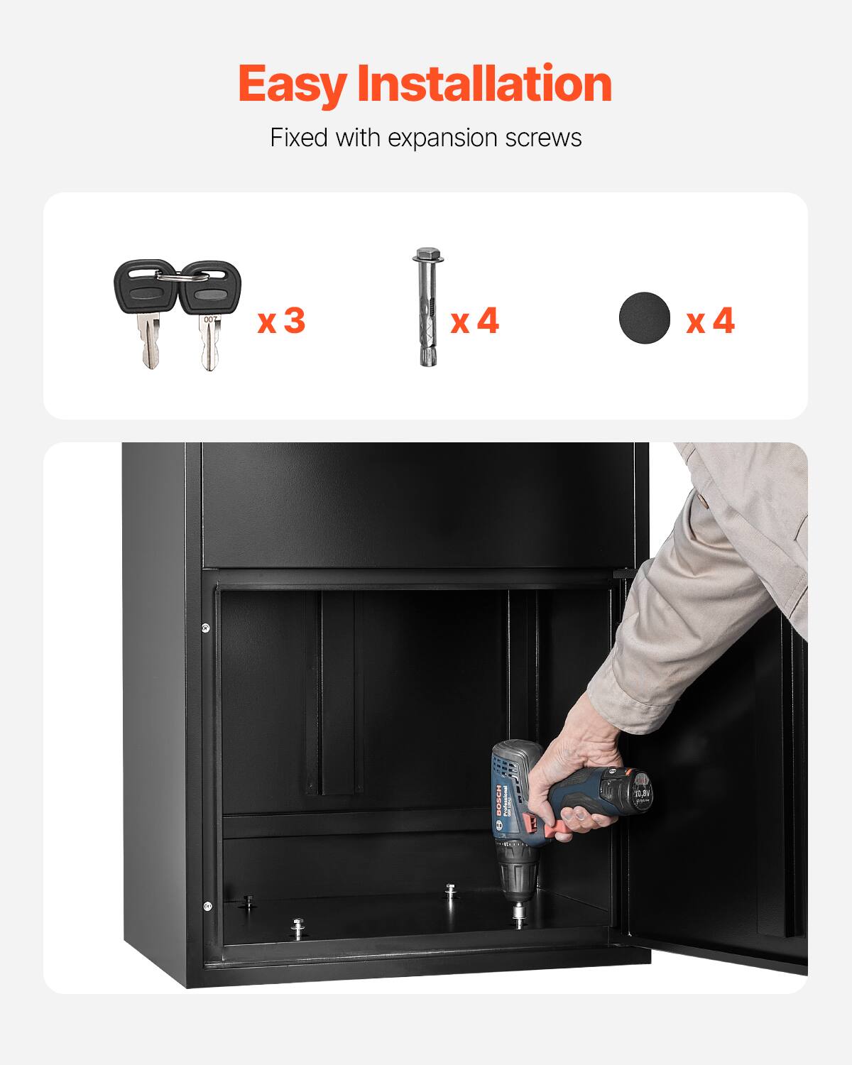 VEVOR Package Delivery Boxes for Outside, 47.2 in Mailbox for