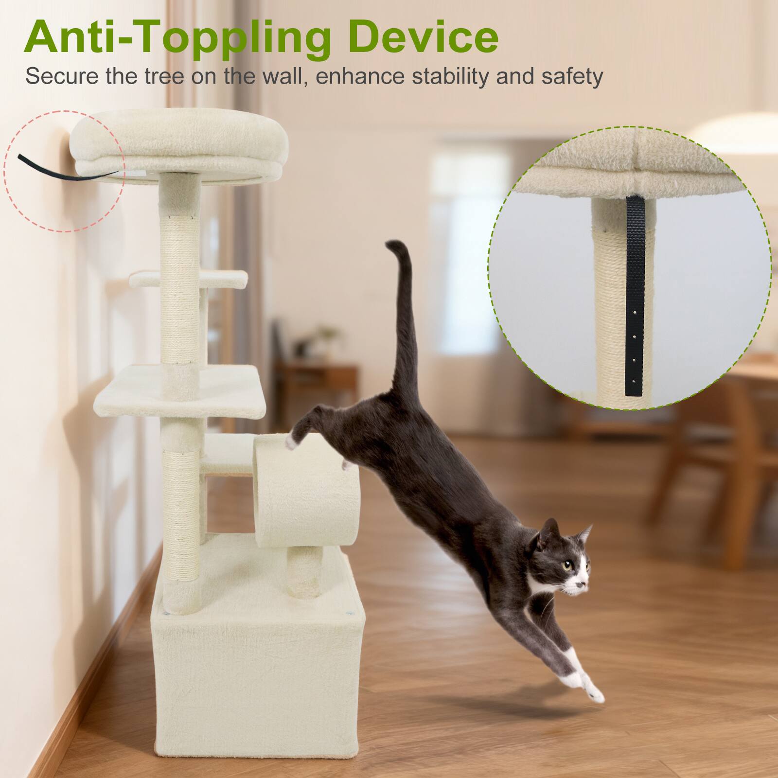 Anti-Toppling Device  
Secure the tree on the wall, enhance stability and safety