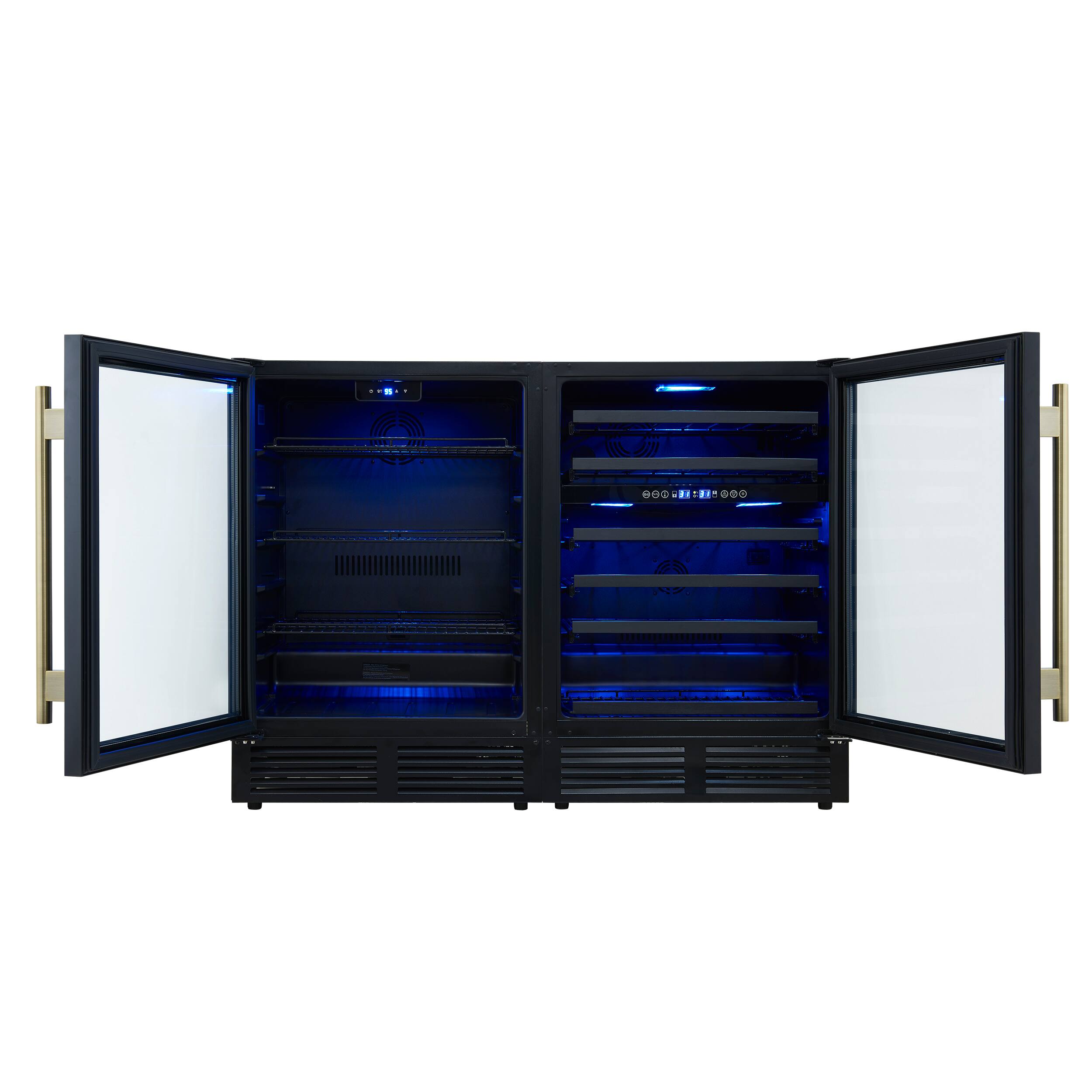 Alt View 1. Forno Appliances - Gemello 52-Bottle Side-by-Side Wine and Beverage Cooler - Black.