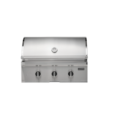 Front. Coyote Outdoor Living - 34" Coyote Outdoor Living C-Series Built-In Natural Gas (NG) Grill - Stainless Steel.